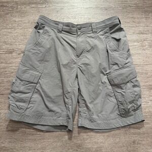 REI Shorts Mens Medium Gray Pockets Cargo Regular Fit Outdoors Casual Nylon Hike